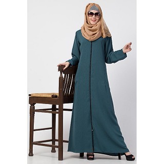 Casual zipper abaya-firozi